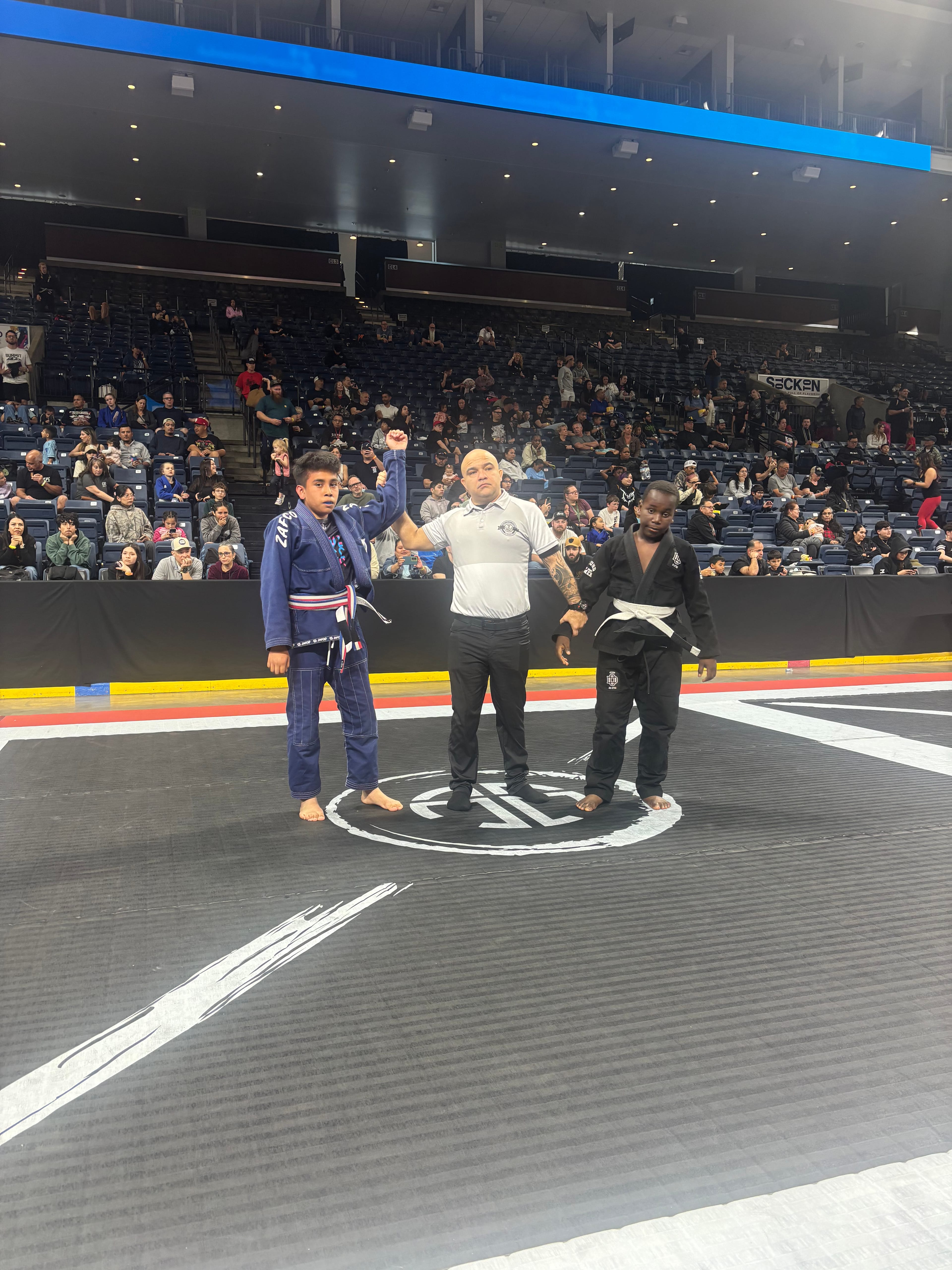 On the podium